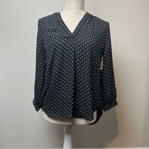 Vince Camuto Polka Dot V- Neck Top